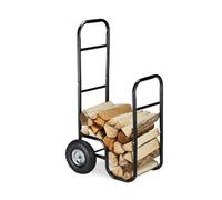 Étagère à bois de chauffage à roulettes, chariot robuste pour porte-bûches, capacité de 99,8 kg, brasero intérieur et extérieur, patio jardin