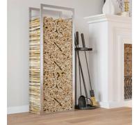 Étagère à bois de chauffage en acier inoxydable et métal pour rangement extérieur et intérieur