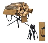 Étagère à bois de chauffage pour camping, support de bûches en toile robuste avec cadre en aluminium, sac de transport pliable en bois jusqu'à 30 kg, rangement portable pour extérieur, camping-car