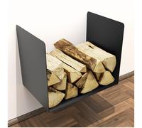 Étagère À Bois De Foyer Support À Bois Massif Montage Au Mur Revêtu De Poudre