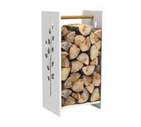 Étagère À Bois De Foyer Support En Bois Massif Revêtu De Poudre Motif D'Arbre