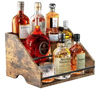 Étagère à bouteilles 3 niveaux bois et métal