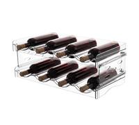 Étagère à bouteilles à 2 étages pour réfrigérateur - Empilable - Pour 8 bouteilles - 38 x 20 cm - En plastique - Pour réfrigérateur - Armoire