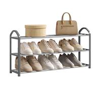 Étagère à Chaussures 3 Niveaux - WOLTU Porte-Chaussures - 12 Paires - 79x19.5x45cm - Gris