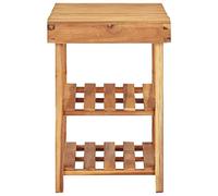 Étagère à chaussures 90x32x46 cm Bois d'acacia massif | 2 Étagères, bottes et talons, banquette de siège, facile à assembler
