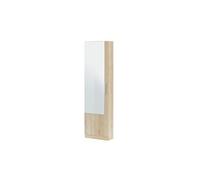 etagere a chaussures avec miroir d'entree coloris chene canadien - Hauteur 180 x Longueur 50 x Profondeur 22 cm --