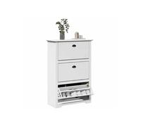 vidaXL Étagère à Chaussures BODO Blanc 80x35x118 cm, Rangement de Chaussures, Armoire de Rangement de Chaussures, Placard à Chaussures