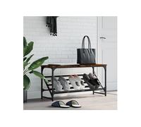 vidaXL Étagère à chaussures chêne fumé