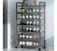 Étagère à chaussures d'entrée sur pied avec roulettes, étagère à chaussures d'entrée de grande capacité, étagère à chaussures DIY à forte capacité de charge, adaptée aux entrées, balcons, etc. ( Color