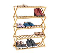 Relaxdays Étagère à chaussures pliable en bambou