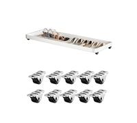Étagère à chaussures extensible avec 10 roues, étagère de placard peu encombrante pour un rangement efficace, couleur laiteuse, 61 x 31 x 4,2 cm, parfaite pour l'organisation de la maison