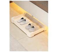 Étagère à chaussures extensible portable peu encombrante avec rail de rebond, étagère de rangement pour chaussures, couleur lait, 86 x 31 x 4,2 cm - Optimisez l'espace dans le placard