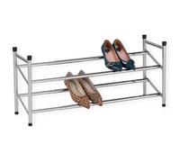 IDIMEX Etagère à Chaussures Lennart Rangement Porte-Chaussures modulables en Longueur avec 2 Niveaux en métal chromé