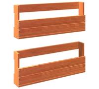 Étagère à Chaussures Murale en Bois de Pin Massif, 2 Pièces, 59x8,5x23,5 cm | Bois massif rustique, rangement mural gain de place, look minimaliste, set de 2, fixation murale simple, entrée et couloir