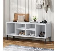 Étagère à chaussures pieds en métal Blanc 106x35x45cm Bois OSLO blanc G