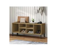 Etagère à chaussures pieds en métal Brun 106x35x45 cm Bois OSLO
