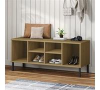 Étagère à chaussures pieds en métal Brun 106x35x45 cm Bois OSLO Marron G