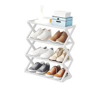Étagère à Chaussures Pliable à 4 Niveaux pour Placard, Entrée, Chambre à Coucher - sans Assemblage d'outils, Gain de Place, Chaussures Debout, pour Baskets, Bottes, Sandales, Blanc (White)