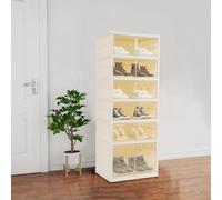 étagère à chaussures pliable à 6 niveaux Organisateur, plastique pliable Étagère à chaussures, claire