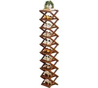 Étagère à chaussures pliable - Support de chaussures professionnel à plusieurs niveaux, 159 cm, mécanisme d'engrenage universel, pour placard, couloir, garage, vestiaire, corps synthétique en bois