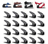 Étagère à chaussures réglable, Organisateur de chaussures à deux niveaux, Convient pour les talons hauts et les baskets, Élément de rangement élégant Boîtes à chaussures empilables 1 pièce - Noir,5 pi