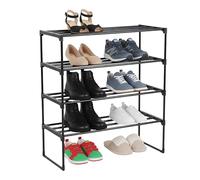 Étagère à Chaussures Relaxdays, Plusieurs Tailles, Structure métallique, connecteurs Plastiques, étagère étroite, Noir