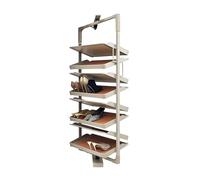 Étagère à chaussures rotative à 360°, étagère empilable réglable en hauteur, armoire à 6 niveaux pour entrée et vestiaire