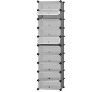 Étagère à Chaussures - SONGMICS - 10 Compartiments - Grille métallique - Gris LPC010G01
