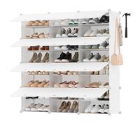 Étagère à chaussures - SONGMICS - 12 compartiments - Modulable - Blanc nuage