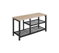 Meuble à chaussures - TECTAKE - Étagère à chaussures TAUNTON en bois MDF 80 x 30 x 45,5 cm - Bois clair/Chêne sonoma