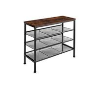 Meuble à chaussures - TECTAKE - Étagère à chaussures WOLVERHAMPTON en bois MDF 75,5 x 30,5 x 69,5 cm - Bois foncé
