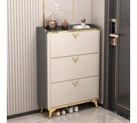 Étagère à chaussures ultra fine avec 3 portes rabattables, housse anti-poussière pouvant contenir 19 à 30 paires de chaussures peu encombrantes pour chambre à coucher, entrée, dortoir - Armoire à