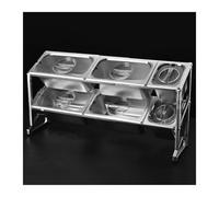 Étagère à condiments extensible à 2/3 niveaux - Distributeur polyvalent pour assaisonnements, sauces et confitures - Parfait pour la cuisine, le garde-manger et le buffet (84 x 19 x 44 cm)