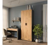 Étagère à dossiers Vicco Frank Anthracite/chêne doré 80x201.2cm avec module de tiroir, Model 55804