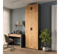 Étagère à dossiers Vicco Frank Anthracite/chêne doré 80x241.2cm avec dessus d'armoire et module de tiroirs, Model 55805