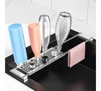 Étagère à égouttoir et égouttoir à bouteilles - Support réglable pour torchons, idéal pour les biberons et les verres
