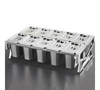 Étagère À Épices De Cuisine En Acier Inoxydable À 2 Rangées, Comprenant 10 Casseroles Avec Couvercles Et Cuillères, Support Incliné Pour Épices À Poser Sur Le Plan De Tra,D-L/21.7X14.6X6.7IN