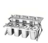 Étagère à épices inclinée à double couche, rangement extensible avec couvercles et cuillères, pour l'organisation du comptoir de cuisine, de la confiture, de la salade