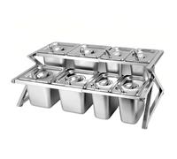Étagère à épices inclinée à double couche, rangement extensible avec couvercles et cuillères, pour l'organisation du comptoir de cuisine, de la confiture, de la salade