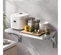 Étagère à épices pour micro-ondes à fixation murale avec table rabattable | Table de cuisine, de salle à manger et de petit-déjeuner | Tables pliantes pour postes de travail(L60xW40cm/L24xW16in)