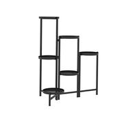 Outsunny Support pour plantes 6 niveaux, étagère plante, ajustable et pliable, en métal, design sans vis, porte plantes d'intérieur pour plusieurs plantes, noir