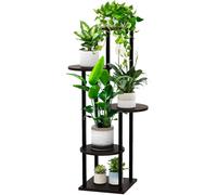 Étagère à fleurs en bois à 5 niveaux et support à plantes en métal, étagère à fleurs à plusieurs niveaux, support à plantes, banc à fleurs, échelle à fleurs, marchepied pour plantes, étagère sur pied 