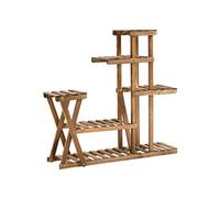 Etagère à fleurs en bois - porte plante bois 6 tablettes - dim. 98L x 28l x 95H cm - bois de sapin traité carbonisation