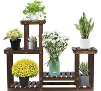 Étagère à fleurs, étagère en bois à plusieurs niveaux, 95 x 25 x 73 cm, pour l'intérieur ou l'extérieur, le jardin ou le balcon