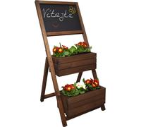 Étagère à fleurs marron avec tableau effaçable à la craie