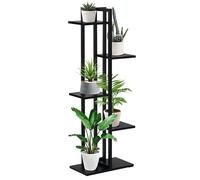 Outsunny Étagère à Fleurs en Acier 5 Niveaux, Intérieur et Extérieur, Support de Plantes, Étagère à Plantes pour Jardin, Balcon, Salon, Chambre, 40 x 22 x 113 cm, Noir