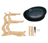 Étagère à fruits à plusieurs niveaux avec support en bois, bols à fruits, présentoir à fruits polyvalent pour la cuisine ou le salon, couleur vert foncé