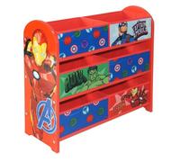 Marvel Avengers Meuble de rangement pour jouets : 6 boîtes de rangement pour chambre à coucher - Fabriqué en bois/tissu/métal - Assemblage et nettoyage faciles