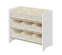 Étagère à Jouets pour Enfants 9 Boîtes de Rangement en Tissu Non-tissé Spacieuse 29 5 x 62 5 x 60 cm Blanc Nuage