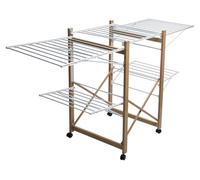 Étagère à linge, 2 niveaux, montée sur roulettes